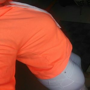 xXI new forever 21 neon crop hoodie